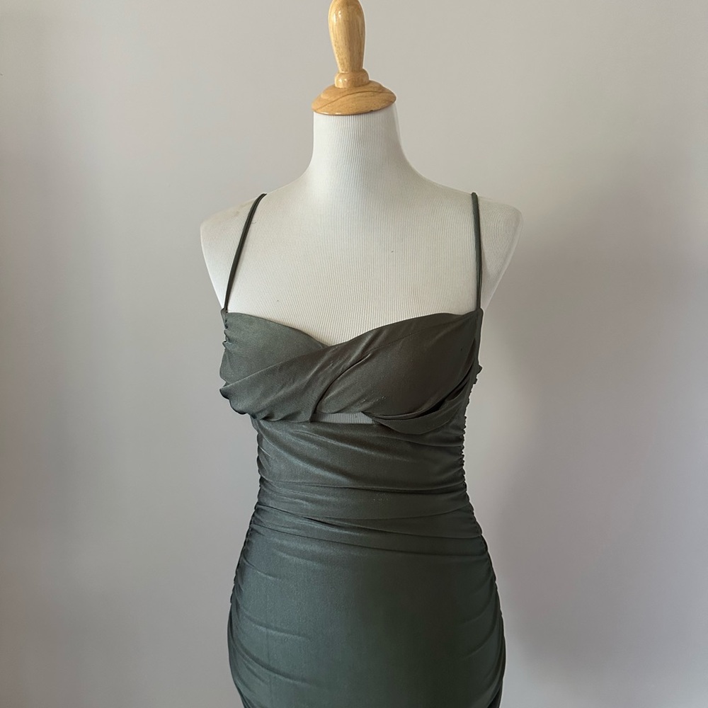 Windsor Green Spaghetti Strap Bodycon Dress